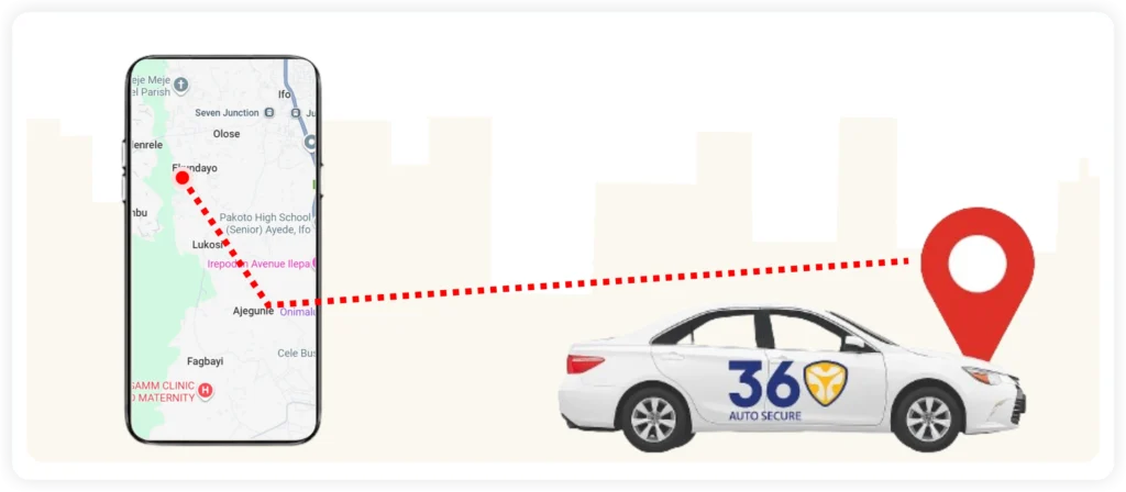 AutoSecure geofence tracking app screen