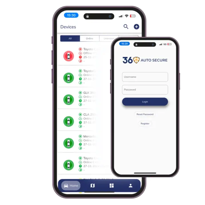 AutoSecure tracker mobile app phone visual
